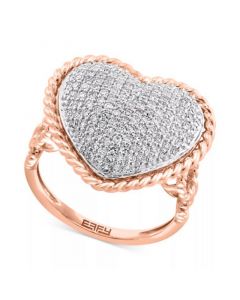 EFFY® Diamond Pavé Heart Ring (3/4 ct. t.w.) in 14k Rose Gold (Also available in White Gold)