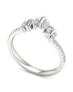 Diamond Baguette & Round Band (1/3 ct. t.w.) in 14k White Gold