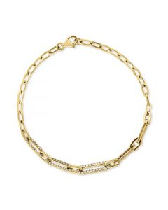 EFFY® Diamond Paperclip Link Bracelet (1/2 ct. t.w.) in 14k Gold