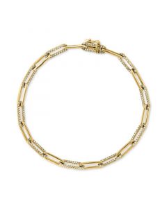 EFFY® Diamond Paperclip Link Bracelet (7/8 ct. t.w.) in 14k Gold