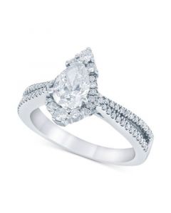 Diamond Pear Halo Engagement Ring (1-1/3 ct. t.w.) in 14k White Gold