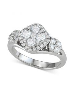 Diamond Triple Cluster Engagement Ring (1-1/4 ct. t.w.) in 14k White Gold