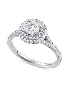 Diamond Double Halo Engagement Ring (1-1/10 ct. t.w.) in 14k White Gold