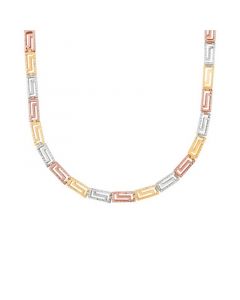 Reversible Greek Key 17" Chain Necklace in 10k Tricolor Gold