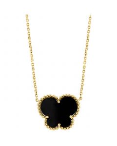 EFFY® Onyx Butterfly Silhouette 18" Pendant Necklace in 14k Gold