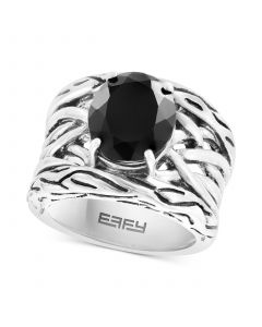 EFFY® Onyx Openwork Woven Ring in Sterling Silver