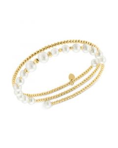 EFFY® Cultured Freshwater Pearl (4-1/2 - 6mm) Coil Bracelet in 14k Gold