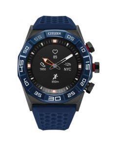 Men's CZ Smart Hybrid HR Blue Strap Smart Watch 44mm