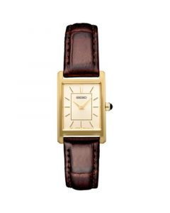 Women's Essentials Brown Leather Strap Watch 19mm