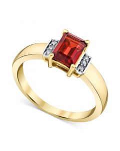 Rhodolite Garnet (1-1/4 ct. t.w.) & Diamond (1/20 ct. t.w.) Ring in 14k Gold