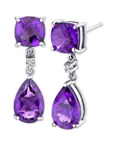 Amethyst (4-3/8 ct. t.w.) & Diamond Accent Drop Earrings in Sterling Silver