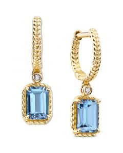 EFFY® London Blue Topaz (1-1/2 ct. t.w.) & Diamond Accent Drop Earrings in 14k Gold