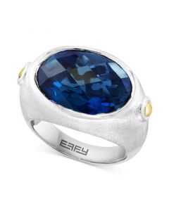 EFFY® London Blue Topaz Statement Ring (12-1/3 ct. t.w.) in Sterling Silver & 18k Gold-Plate