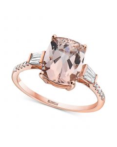 EFFY® Morganite (3-1/6 ct. t.w.) & Diamond (1/4 ct. t.w.) Ring in 14k Rose Gold