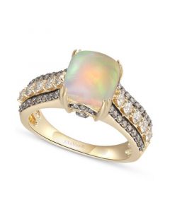 Neopolitan Opal (1-1/4 ct. t.w.) & Diamond (7/8 ct. t.w.) Ring in 14k Gold