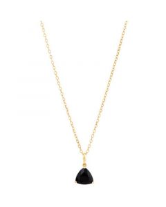 Onyx Trillion-Cut 18" Pendant Necklace in 14k Gold