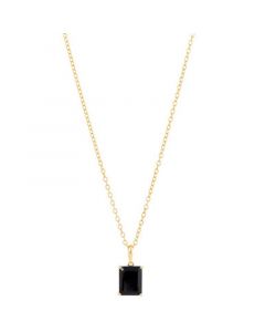 Onyx Emerald-Cut 18" Pendant Necklace in 14k Gold