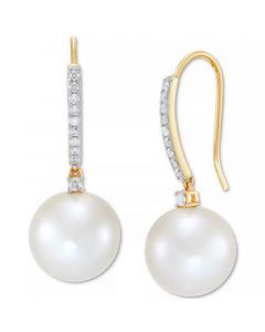 Cultured Ming Pearl (12mm) & Diamond (1/4 ct. t.w.) Drop Earrings