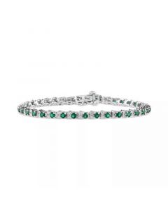 EFFY® Sapphire (3-7/8 ct. t.w) & Diamond (1/4 ct. t.w.) Tennis Bracelet in Sterling Silver (Also available in Emerald and Ruby)