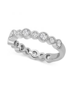 Diamond Milgrain Bezel Band (1/2 ct. t.w.) in 14k White Gold