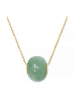 Jade Bead Pendant Necklace in 14k Gold, 16" + 2" extender (Also in Lapis Lazuli)