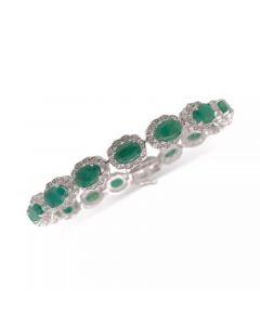 Sapphire (17 ct. t.w.) & Diamond Accent Link Bracelet in Sterling Silver (Also in Emerald)