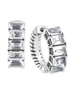 EFFY® Quartz Crystal Small Huggie Hoop Earrings (4-1/3 ct. t.w.) in Sterling Silver, 0.61"