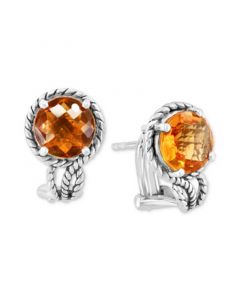 EFFY® Citrine Rope-Frame Stud Earrings (3-5/8 ct. t.w.) in Sterling Silver