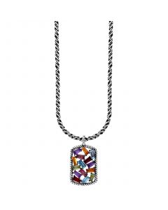 EFFY® Multi-Gemstone Scattered Cluster 18" Pendant Necklace (2-1/20 ct. t.w.) in Sterling Silver