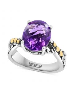 EFFY® Amethyst Twist Two-Tone Statement Ring (4-7/8 ct. t.w.) in Sterling Silver & 18k Gold-Plate