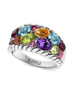 EFFY® Multi-Gemstone Cluster Statement Ring (3-1/3 ct. t.w.) in Sterling Silver