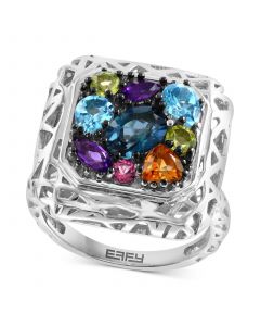 EFFY® Multi-Gemstone Cluster Ring (2-1/3 ct. t.w.) in Sterling Silver