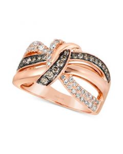 Chocolate Diamond (1/3 ct. t.w.) & Nude Diamond (3/8 ct. t.w.) Knot Ring in 14k Rose Gold