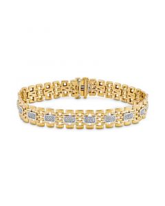 Men's Diamond Link Bracelet (1 ct. t.w.) in 18k Gold-Plated Sterling Silver