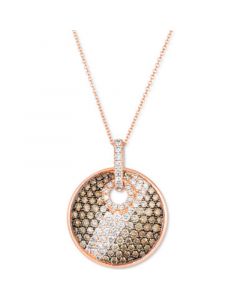 Ombré Diamond Pavé Circle Disc 18" Pendant Necklace (1-3/4 ct. t.w.) in 14k Rose Gold