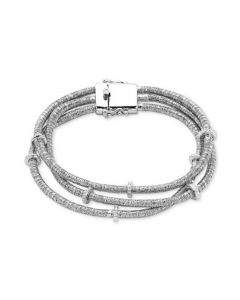 EFFY® Diamond Rondelle Wire Wrap Bracelet (1/6 ct. t.w.) in Sterling Silver