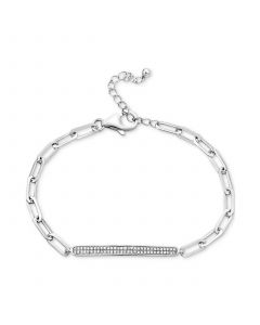 EFFY® Diamond Bar Paperclip Link Bracelet (1/4 ct. t.w.) in Sterling Silver