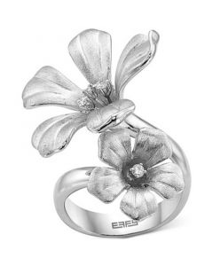 EFFY® Diamond Flower Statement Ring (1/10 ct. t.w.) in Sterling Silver