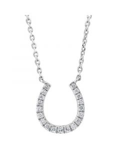 EFFY® Diamond Horseshoe 18" Pendant Necklace (1/6 ct. t.w.) in Sterling Silver