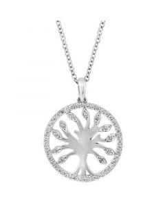 EFFY® Diamond Tree 18" Pendant Necklace (1/4 ct. t.w.) in Sterling Silver