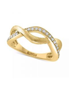 EFFY® Diamond Crossover Ring (1/5 ct. t.w.) in Sterling Silver or 14k Gold-Plated Sterling Silver