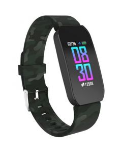 Unisex Active Green Camo Silicone Strap Smartwatch 44 mm