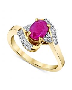 Ruby (1 ct. t.w.) & Diamond (1/5 ct. t.w.) Ring in 10k Gold