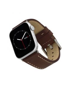 Brown Leather Band Compatible with 42/44/45/Ultra 49mm Apple Watch