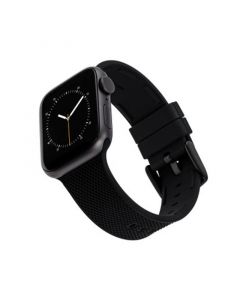 Black Woven Silicone Band Compatible with 42/44/45/Ultra 49mm Apple Watch