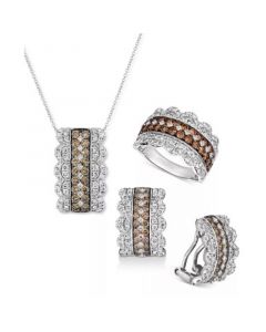 Nude Diamond™ & Chocolate Diamond® Crown Inspired Jewelry Collection in 14k White Gold