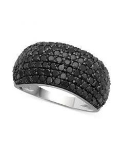 Black Diamond Pavé Cluster Ring (2 ct. t.w.) in Sterling Silver