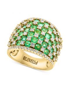 EFFY® Emerald (3-3/4 ct. t.w.) & Diamond (1-1/5 ct. t.w.) Statement Ring in 14k Gold