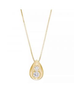 Diamond Teardrop Pendant Necklace in 14k Yellow or White Gold (1/4 ct. t.w.)