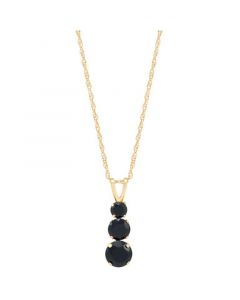 Onyx Graduated 18" Pendant Necklace in 14k Gold